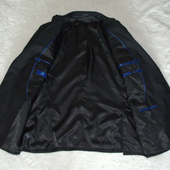 Egara Black Two Button Blazer Suit Jacket Coat Men's sz 44 Short Slim Fit - Picture 4 of 8